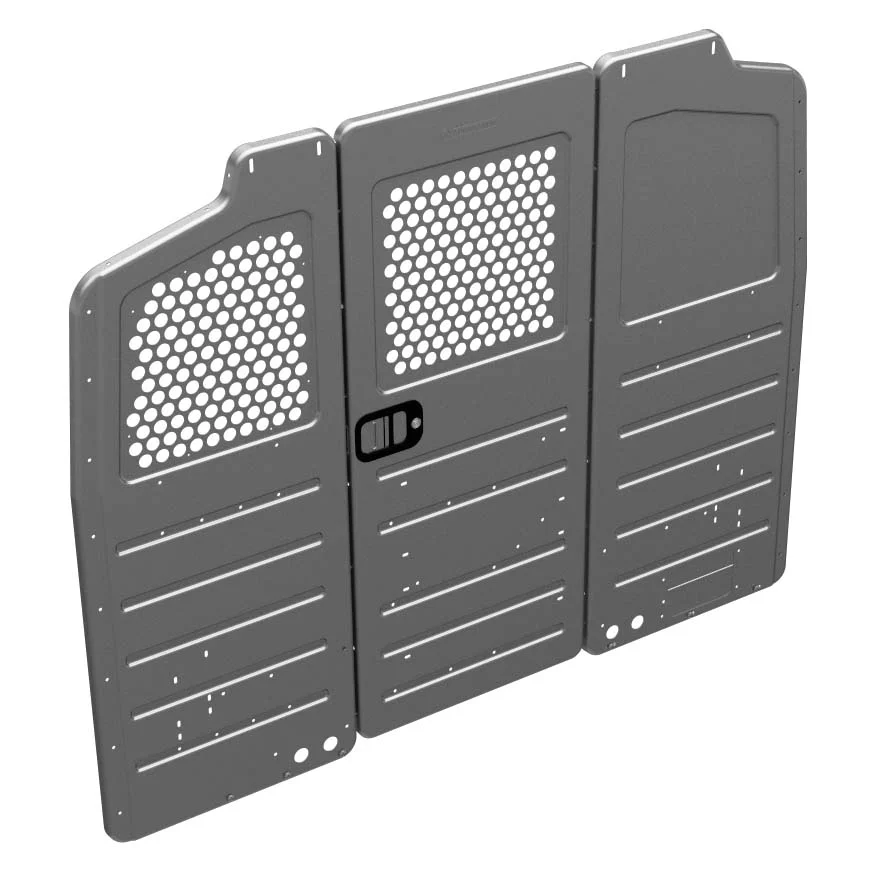 A steel van bulkhead partition product shot