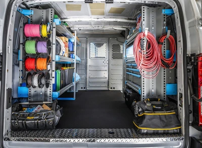 A well-organized, well-equipped van interior
